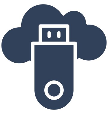 Bulut Usb izole vektör kolayca düzenlemek veya değiştirmek simgesi.