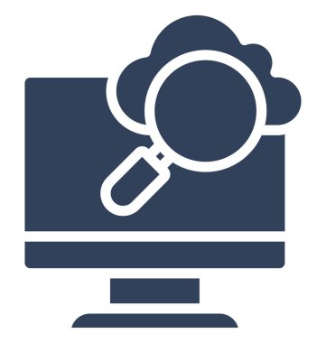 Bulut arama izole vektör kolayca düzenlemek veya değiştirmek simgesi.