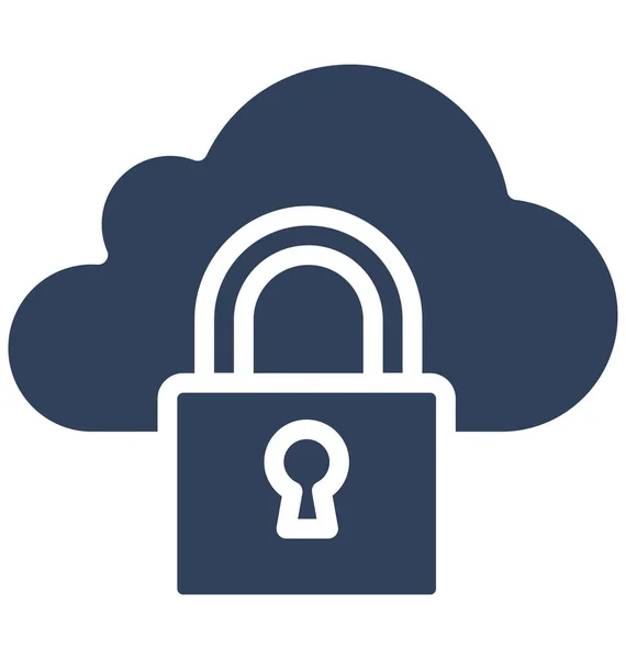 Cloud Security Icono Vectorial Aislado Que Puede Modificar Editar Fácilmente — Vector de stock