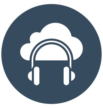 Bulut müzik izole vektör kolayca düzenlemek veya değiştirmek simgesi.
