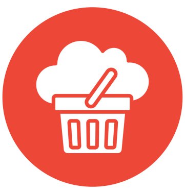 Bulut sepet izole vektör kolayca düzenlemek veya değiştirmek simgesi. 