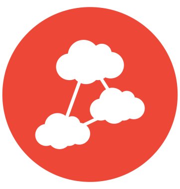 Bulut ağ izole vektör kolayca düzenlemek veya değiştirmek simgesi. 