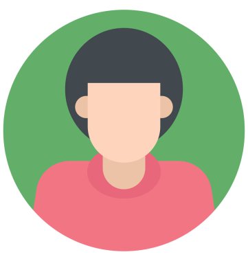 Genç adam renk izole vektör kolayca düzenlemek veya değiştirmek simgeleri