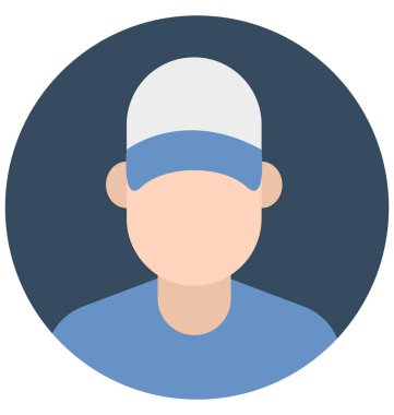 Genç adam renk izole vektör kolayca düzenlemek veya değiştirmek simgeleri