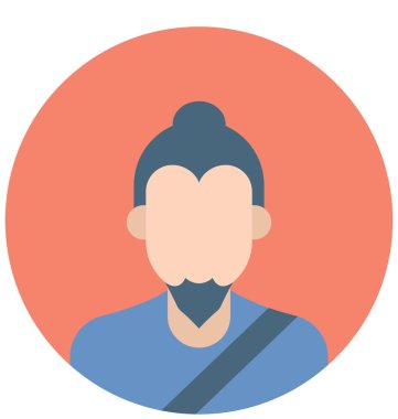 Japon adam renk izole vektör kolayca düzenlemek veya değiştirmek simgeleri