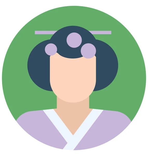 Geisha Color Ізольовані Векторні Піктограми Які Можуть Легко Змінювати Або — стоковий вектор