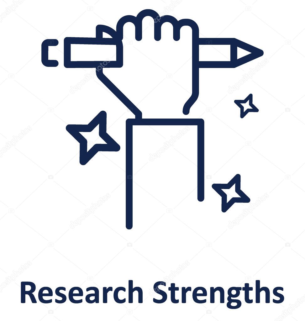 Research Strengths Isolated Vector icon that can easily modified or edit.