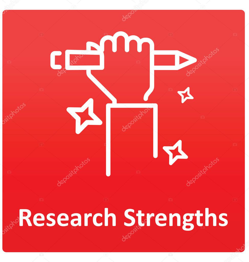 Research Strengths Isolated Vector icon that can easily modified or edit.
