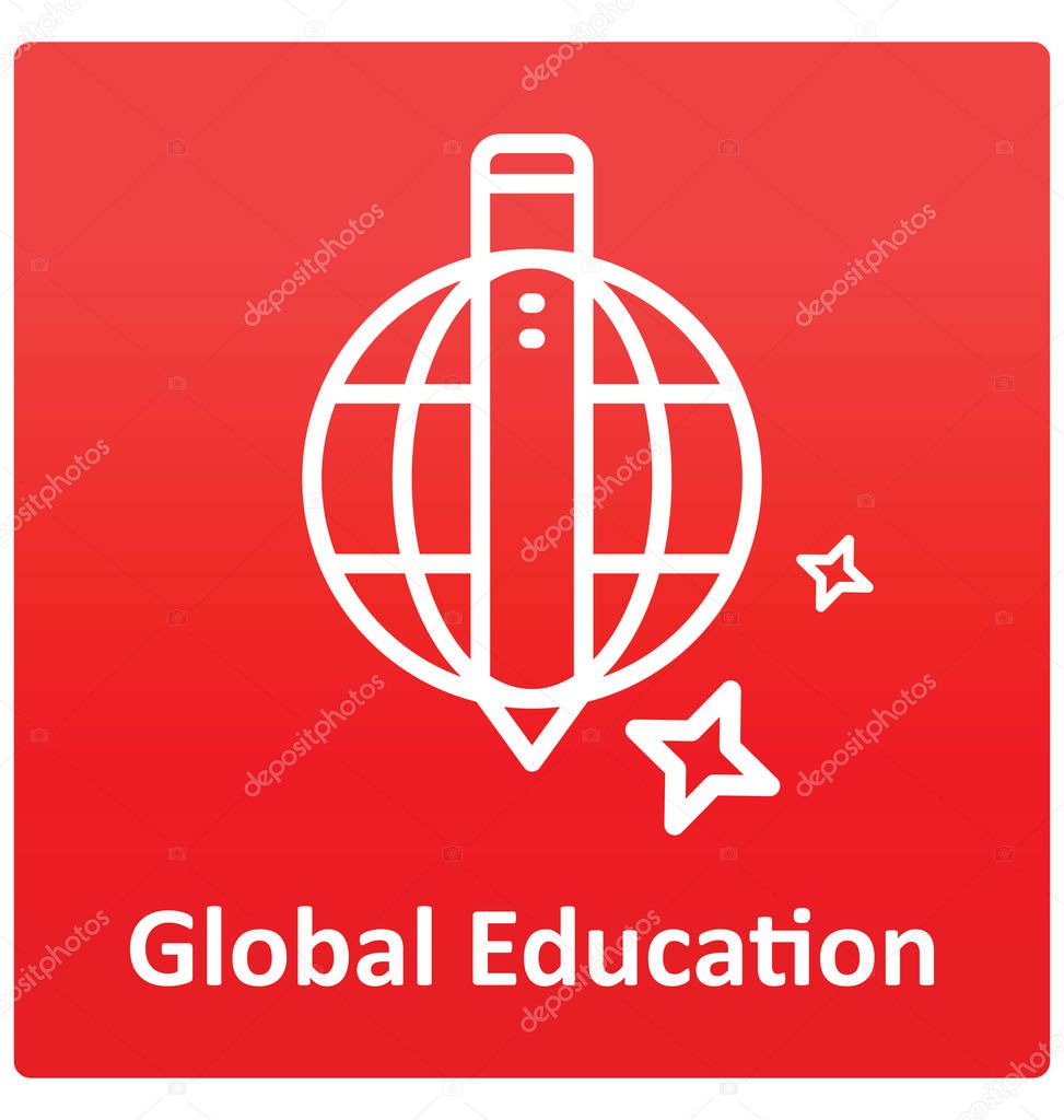 Global education Isolated Vector icon that can easily modified or edit.