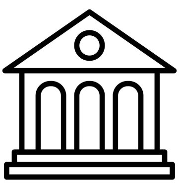 Banka, izole vektör simgesi olmak kolayca düzenleyebilir veya değiştirilme tarihi bina.