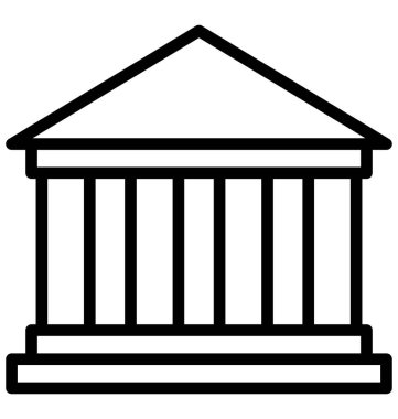  Banka, izole vektör simgesi olmak kolayca düzenleyebilir veya değiştirilme tarihi bina.