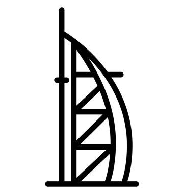 Burj al arab, dubai izole vektör simge kolayca düzenleyin veya değişikliğin.