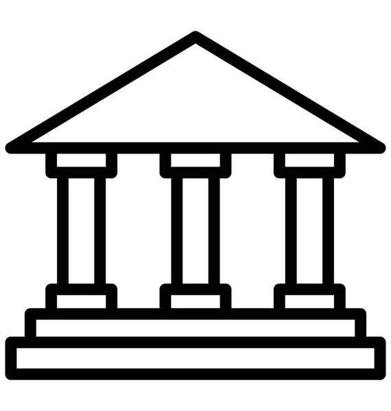 Banco Edificio Icono Vectorial Aislado Que Puede Editar Modificar Fácilmente — Archivo Imágenes Vectoriales