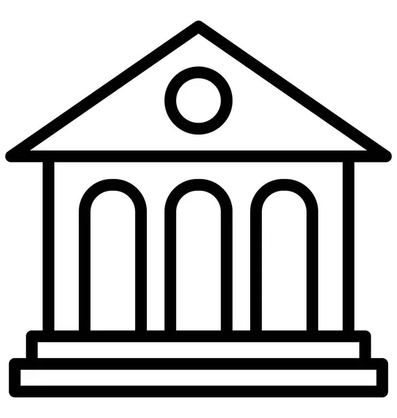 Banco Edificio Icono Vectorial Aislado Que Puede Editar Modificar Fácilmente — Vector de stock