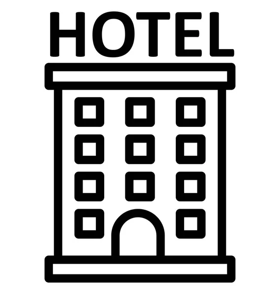 Gebouw Hotel Geïsoleerd Vector Icon Die Kan Gemakkelijk Worden Bewerkt — Stockvector