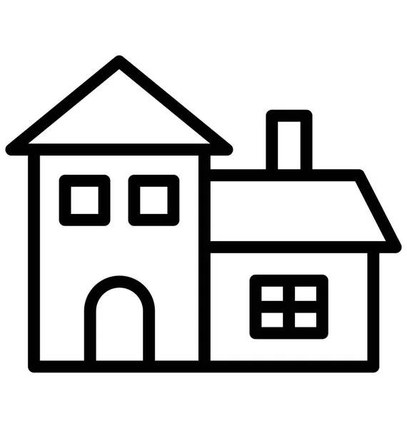 Bouw Land Huis Geïsoleerd Vector Icon Die Gemakkelijk Kunnen Worden — Stockvector