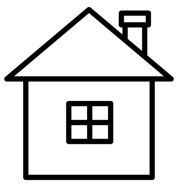 Wohnung Einfamilienhaus Isolierte Vektor Symbol Das Leicht Bearbeitet Oder Geändert — Stockvektor
