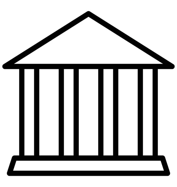 Banco Edificio Icono Vectorial Aislado Que Puede Editar Modificar Fácilmente — Archivo Imágenes Vectoriales