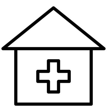 Dispanser, hastane, olmak kolayca düzenleyebilir veya değişikliğin izole vektör simgesi.