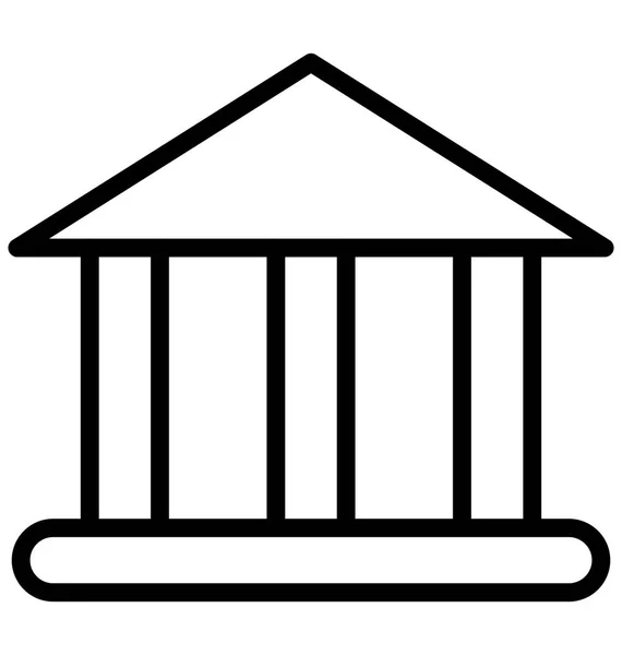 Bank Bank Building Isolated Vector Icon Which Can Easily Edit — Stock Vector