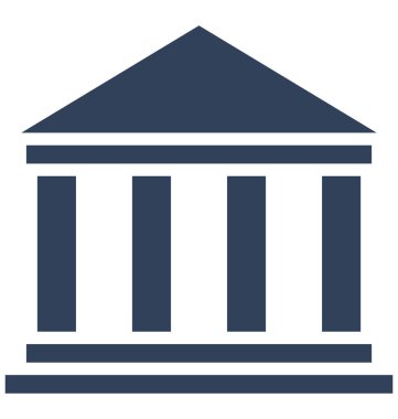  Banka, izole vektör simgesi olmak kolayca düzenleyebilir veya değiştirilme tarihi bina.