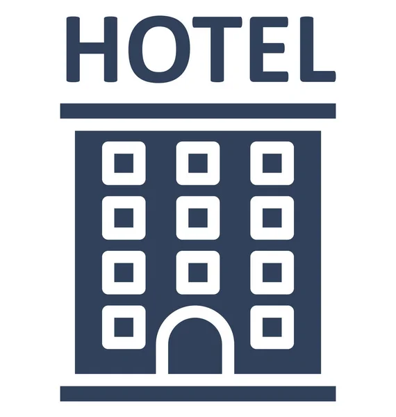Edifício Hotel Isolado Vector Icon Que Pode Ser Facilmente Editar —  Vetores de Stock