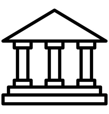 Banka, izole vektör simgesi olmak kolayca düzenleyebilir veya değiştirilme tarihi bina.