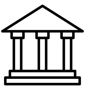 Banka, izole vektör simgesi olmak kolayca düzenleyebilir veya değiştirilme tarihi bina.