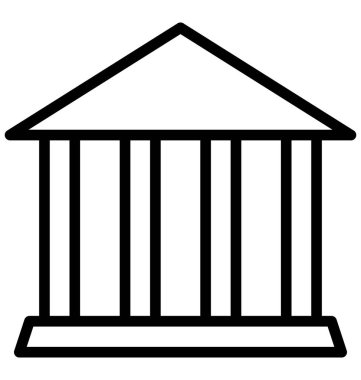 Banka, izole vektör simgesi olmak kolayca düzenleyebilir veya değiştirilme tarihi bina.