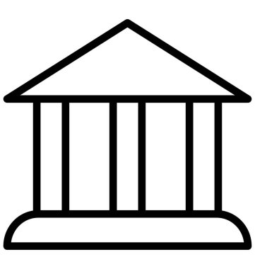 Banka, bina, olmak kolayca düzenleyebilir veya değişikliğin izole vektör simgesi.