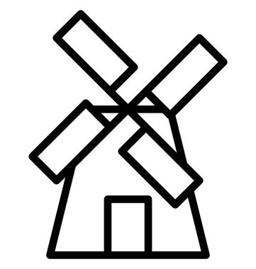 Aerogenerator, değirmen, olmak kolayca düzenleyebilir veya değişikliğin izole vektör simgesi.