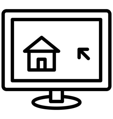 Ev ekran, monitör ekran, hangi olmak kolayca düzenleyebilir veya değişikliğin izole vektör simgesi.