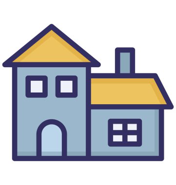  Kolayca olabilen izole vektör simge düzenleme veya değiştirilme tarihi bina, ülke evi.