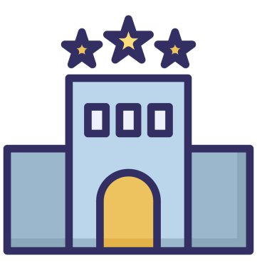 Üç yıldızlı otel, kolaylıkla motel Isolated vektör simge Düzenle veya değişikliğin.