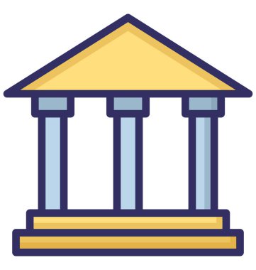 Banka, izole vektör simgesi olmak kolayca düzenleyebilir veya değiştirilme tarihi bina.