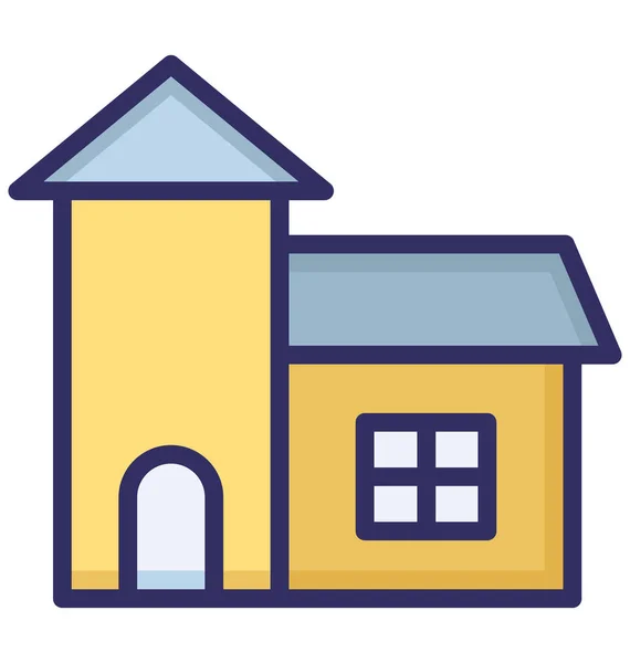 Construção Casa Campo Isolado Vector Icon Que Pode Ser Facilmente —  Vetores de Stock