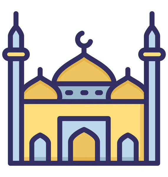 Construção Edifício Islâmico Isolado Vector Icon Que Pode Ser Facilmente — Vetor de Stock