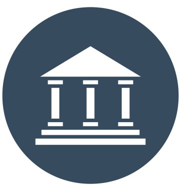 Banka, izole vektör simgesi olmak kolayca düzenleyebilir veya değiştirilme tarihi bina.