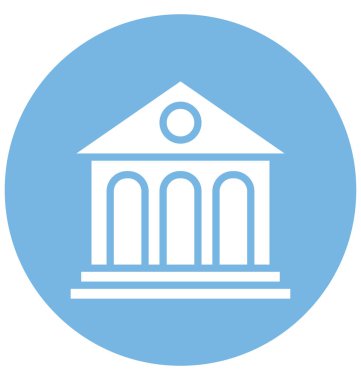 Banka, izole vektör simgesi olmak kolayca düzenleyebilir veya değiştirilme tarihi bina.