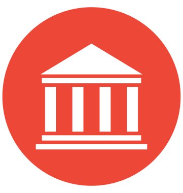  Banka, izole vektör simgesi olmak kolayca düzenleyebilir veya değiştirilme tarihi bina.