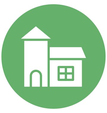 Kolayca olabilen izole vektör simge düzenleme veya değiştirilme tarihi bina, ülke evi.