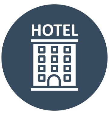 Bina, kolayca otel Isolated vektör simge Düzenle veya değişikliğin.