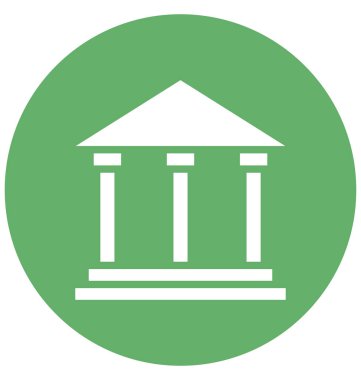 Banka, izole vektör simgesi olmak kolayca düzenleyebilir veya değiştirilme tarihi bina.