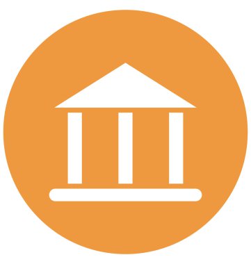 Banka, banka binası, olmak kolayca düzenleyebilir veya değişikliğin izole vektör simgesi.