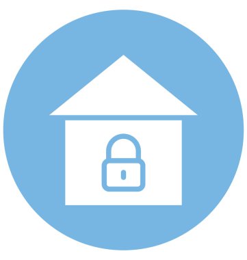 Eve, kilit işareti, kolayca olabilen izole vektör simge Düzenle veya değişikliğin.