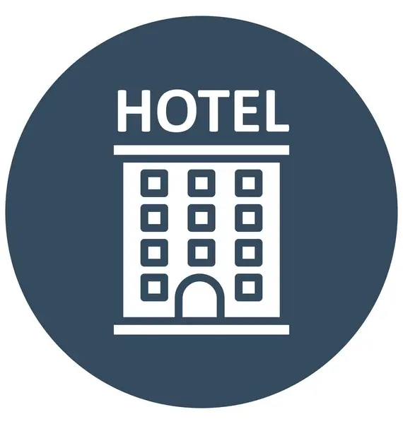 Gebouw Hotel Geïsoleerd Vector Icon Die Kan Gemakkelijk Worden Bewerkt — Stockvector