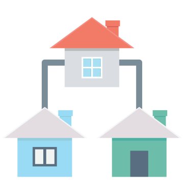 Kolayca değiştirilebilir veya düzenleme evleri renk vektör simgesi 