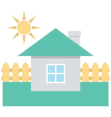 Kolayca değiştirilebilir veya düzenleme çiftlik evi renk vektör simgesi 