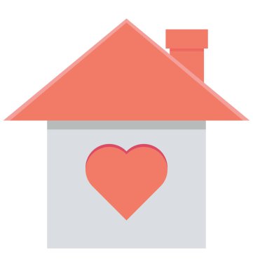 Kolayca değiştirilebilir veya düzenleme ev aşk renk vektör simgesi 