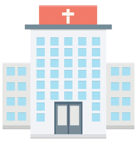 Icono Del Vector Color Del Hospital Que Puede Modificar Editar — Vector de stock